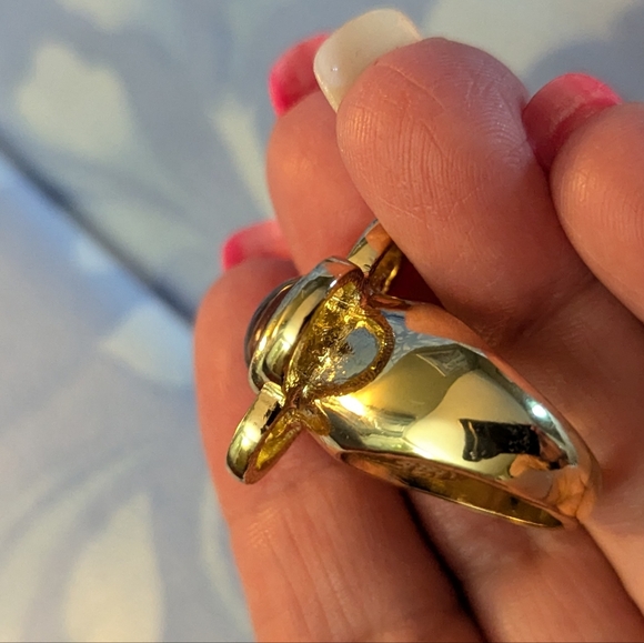 Women's Valeska gold tone purple wide band ring - Picture 7 of 9